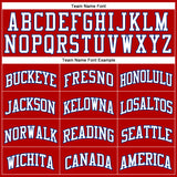Custom Red White Pinstripe White-Royal Authentic Basketball Jersey