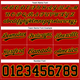 Custom Red Black-Gold Authentic Throwback Basketball Shorts