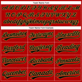 Custom Red Black Pinstripe Old Gold Authentic Baseball Jersey