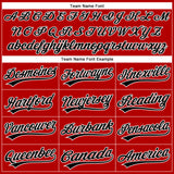 Custom Red White Pinstripe Black Authentic Baseball Jersey