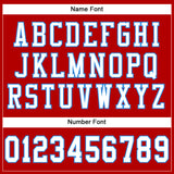 Custom Red White-Powder Blue Mesh Authentic Football Jersey