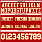 Custom Red White-Gold Authentic Football Jersey