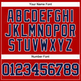 Custom Red Navy-White Authentic Baseball Jersey