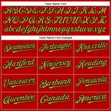 Custom Red Black-Old Gold Authentic Baseball Jersey