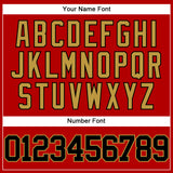 Custom Red Black-Old Gold Authentic Baseball Jersey