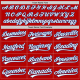 Custom Red White-Black Authentic Throwback Baseball Jersey