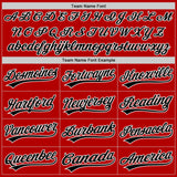 Custom Red Black-White Authentic Throwback Baseball Jersey