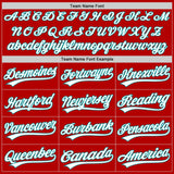 Custom Red White-Teal Authentic Throwback Baseball Jersey