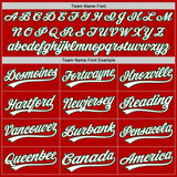 Custom Red White-Green Authentic Throwback Baseball Jersey