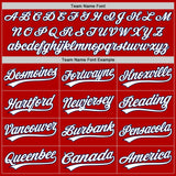 Custom Red White-Navy Authentic Throwback Baseball Jersey