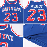 Custom Royal Red-White Round Neck Rib-Knit Basketball Jersey