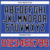 Custom Royal White Pinstripe Red-Black Authentic Baseball Jersey