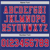 Custom Royal Red-White Mesh Authentic Throwback Football Jersey