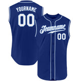 Custom Royal White-Light Blue Authentic Sleeveless Baseball Jersey