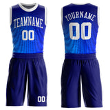 Custom Royal White-Navy Round Neck Sublimation Basketball Suit Jersey