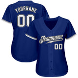 Custom Royal White Black-Gray Authentic Baseball Jersey