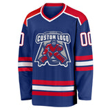 Custom Royal Red-White Hockey Jersey