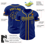 Custom Royal Royal-Gold Authentic Baseball Jersey