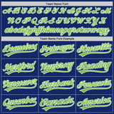 Custom Royal Neon Green-White Authentic Baseball Jersey