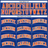 Custom Royal Orange-Gray Authentic Throwback Basketball Jersey