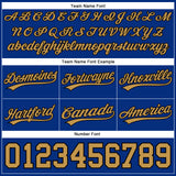 Custom Royal Old Gold-Black Authentic Throwback Basketball Shorts