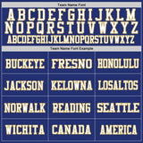 Custom Royal White-Old Gold Mesh Authentic Football Jersey