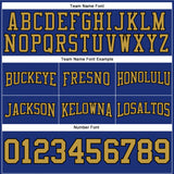 Custom Stitched Royal Old Gold-Black Football Pullover Sweatshirt Hoodie