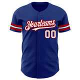 Custom Royal White-Red Authentic Baseball Jersey