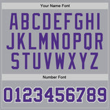 Custom Gray Purple-White Authentic Throwback Basketball Jersey