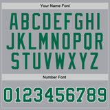 Custom Gray Kelly Green-White Authentic Throwback Basketball Jersey