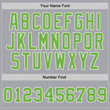 Custom Gray Neon Green-White Authentic Throwback Basketball Jersey