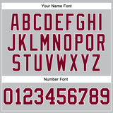 Custom Gray Maroon-White Authentic Throwback Basketball Jersey