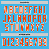 Custom Sky Blue Orange-White Hockey Jersey