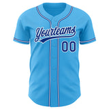 Custom Sky Blue Royal-White Authentic Baseball Jersey