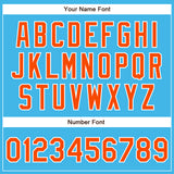 Custom Sky Blue Orange-White Authentic Baseball Jersey