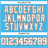 Custom Sky Blue White-Orange Authentic Baseball Jersey