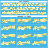 Custom Sky Blue White-Yellow Authentic Baseball Jersey
