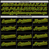 Custom Black Green-Yellow Authentic Sleeveless Baseball Jersey