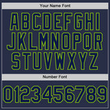 Custom Navy Neon Green Authentic Sleeveless Baseball Jersey