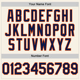 Custom Cream Navy-Orange Authentic Sleeveless Baseball Jersey