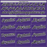 Custom Purple Black-White Authentic Sleeveless Baseball Jersey