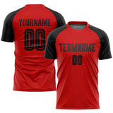 Custom Red Black Sublimation Soccer Uniform Jersey