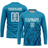 Custom Panther Blue White-Black Sublimation Soccer Uniform Jersey