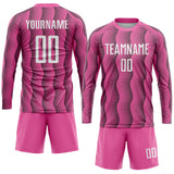 Custom Pink White Sublimation Soccer Uniform Jersey