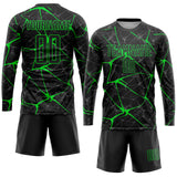 Custom Black Neon Green Sublimation Soccer Uniform Jersey