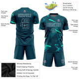 Custom Green Green-Aqua Sublimation Soccer Uniform Jersey