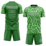 Custom Neon Green-Kelly Green-White Sublimation Soccer Uniform Jersey