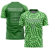 Custom Neon Green-Kelly Green-White Sublimation Soccer Uniform Jersey