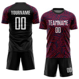 Custom Black White-Red Green Sublimation Soccer Uniform Jersey