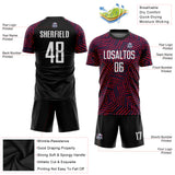Custom Black White-Red Green Sublimation Soccer Uniform Jersey
